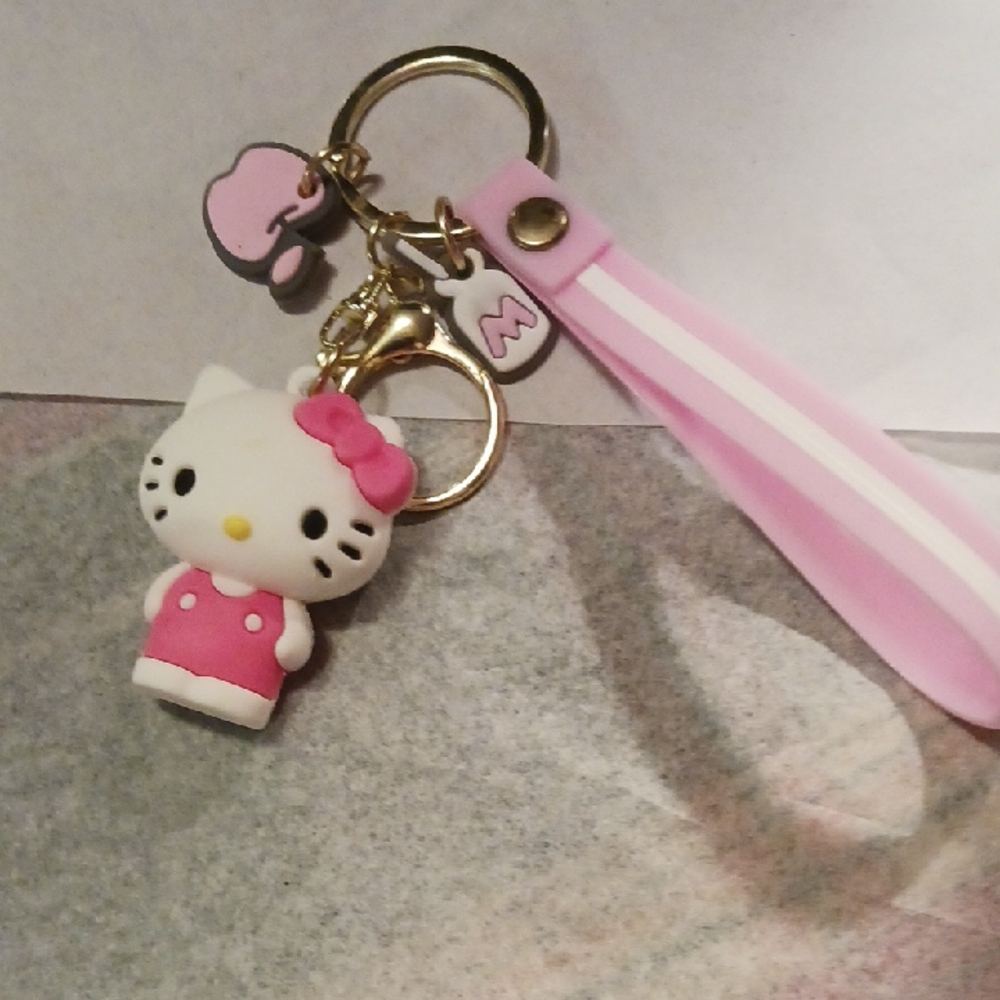 Pink Kitty Keychain with Strap - Picture 7 of 7